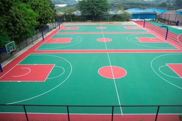 广州蓝天学校丙烯酸篮球场
